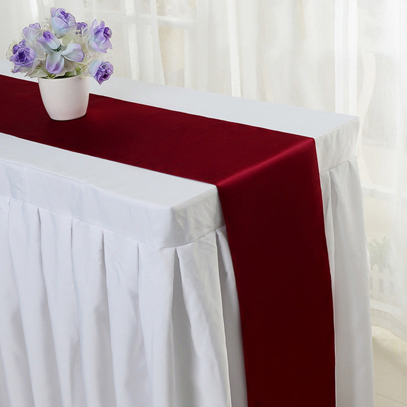 Satin Table Runner 12"x110" Wine Red