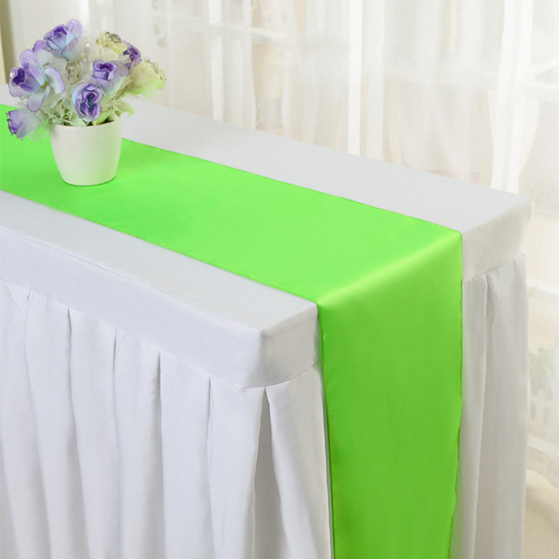 Satin Table Runner 12"x110" Fruit Green