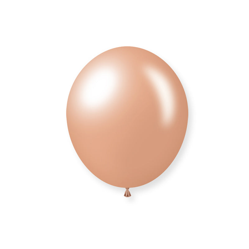 100 Pc Shiny Pearl Rose Gold Latex Helium, Air or Water Balloons 10"