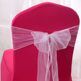 5 Pc Organza Chair Sashes Sheer 6.8" x 110" White