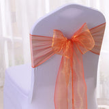 5 Pc Organza Chair Sashes Sheer 6.8" x 110" Orange