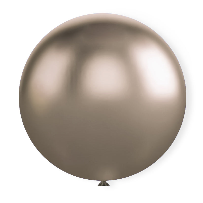 5 Pc Chrome Champagne Gold Latex Helium, Air or Water Balloons 36"