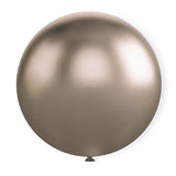 5 Pc Chrome Champagne Gold Latex Helium, Air or Water Balloons 36"