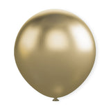 10 Pc Chrome Gold  Latex Helium, Air or Water Balloons 18"