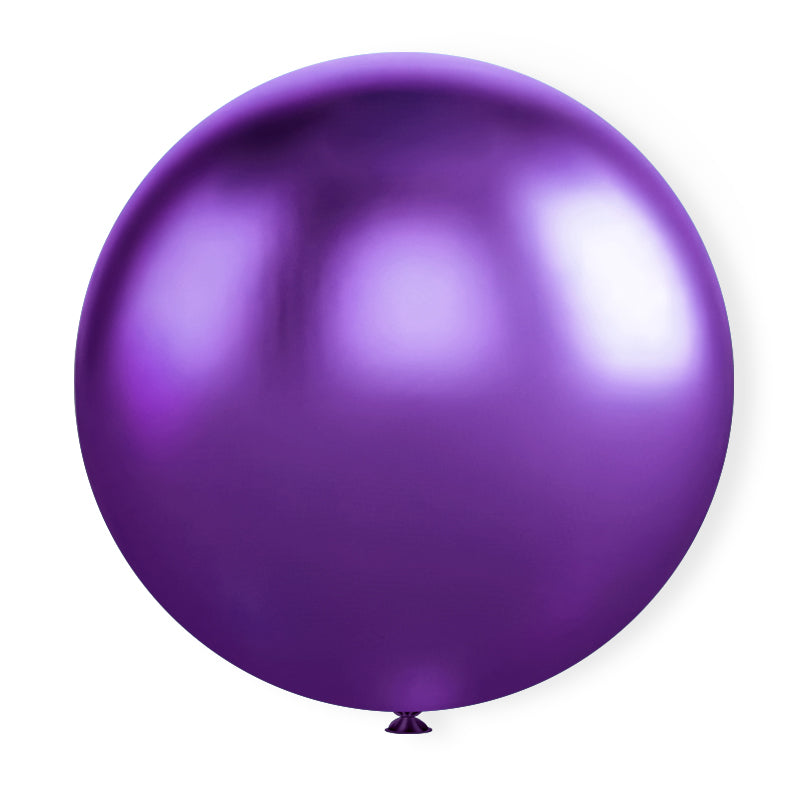 5 Pc Chrome Purple Latex Helium, Air or Water Balloons 36"