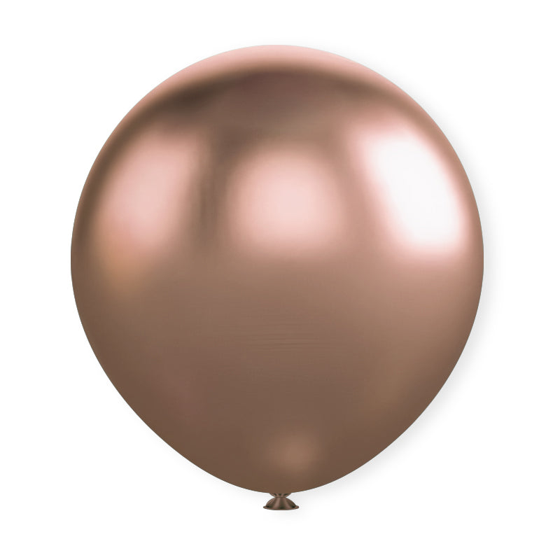 10 Pc Chrome Rose Gold  Latex Helium, Air or Water Balloons 18"