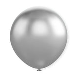 10 Pc Chrome Silver  Latex Helium, Air or Water Balloons 18"