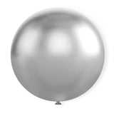 5 Pc Chrome Silver  Latex Helium, Air or Water Balloons 36"