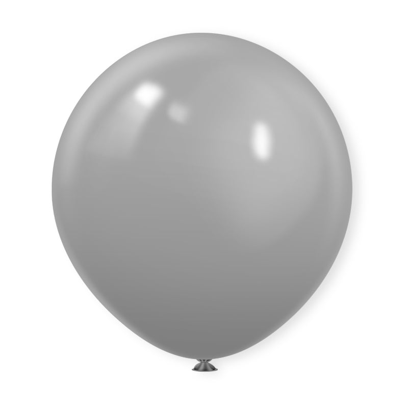 10 Pc Matte Gray Latex Helium, Air or Water Balloons 18"