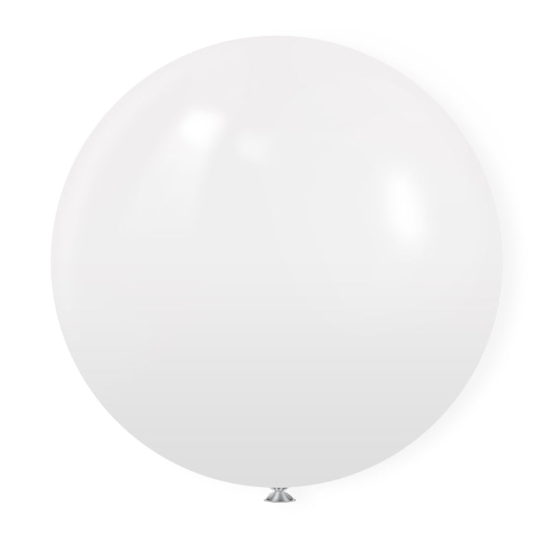 5 Pc Matte White Latex Helium, Air or Water Balloons 36"