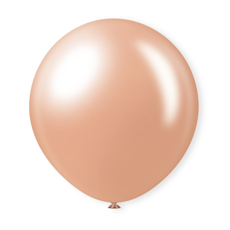 10 Pc Shiny Pearl Rose Gold Latex Helium, Air or Water Balloons 18"