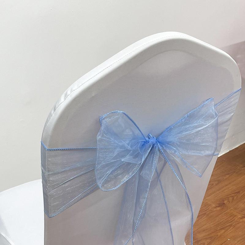 5 Pc Organza Chair Sashes Sheer 6.8" x 110" Rose Red