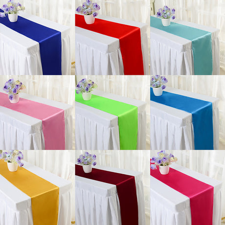 Satin Table Runner 12"x110" Dark Green