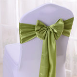 5 Pc Satin Chair Cover Sashes Bows  6.8" x 110" White