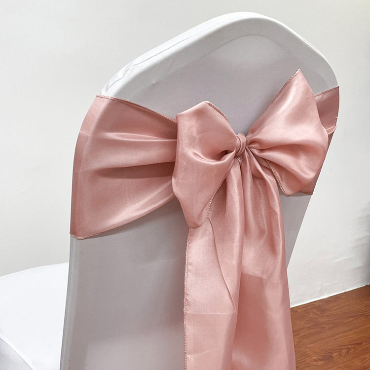 5 Pc Satin Chair Cover Sashes Bows  6.8" x 110" Emerald Green