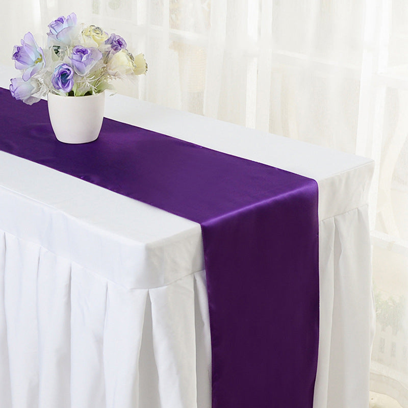 Satin Table Runner 12"x110" Dark Purple