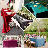 Velvet Rectangular Table Skirt 62"x23"x29" Dark Green