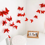 2 Pc 3D Paper Butterfly String Banners 9Ft Red