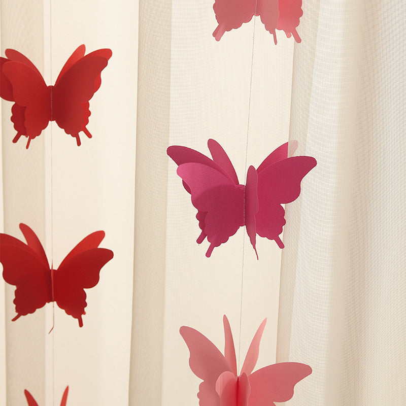 2 Pc 3D Paper Butterfly String Banners 9Ft Gradient Pink