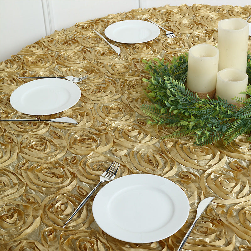 Satin Round Tablecloth 130" White