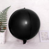 2 Pc Black 4D Sphere Mylar Foil Helium or Air Balloons 18"