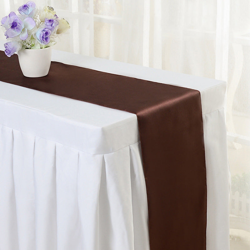Satin Table Runner 12"x110" Dark Brown