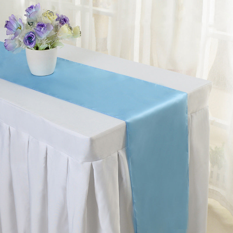 Satin Table Runner 12"x110" Sky Blue