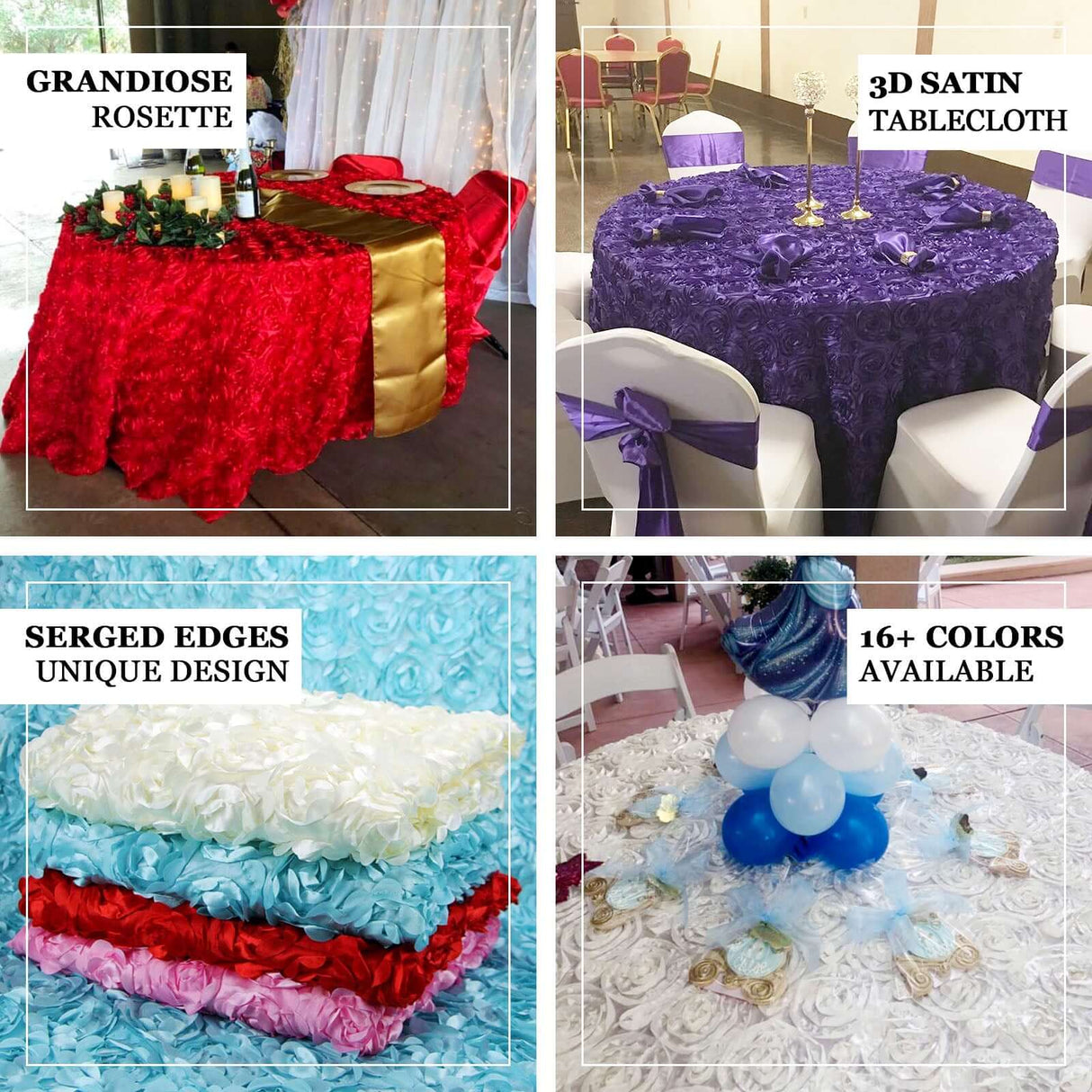 Satin Round Tablecloth 130" White