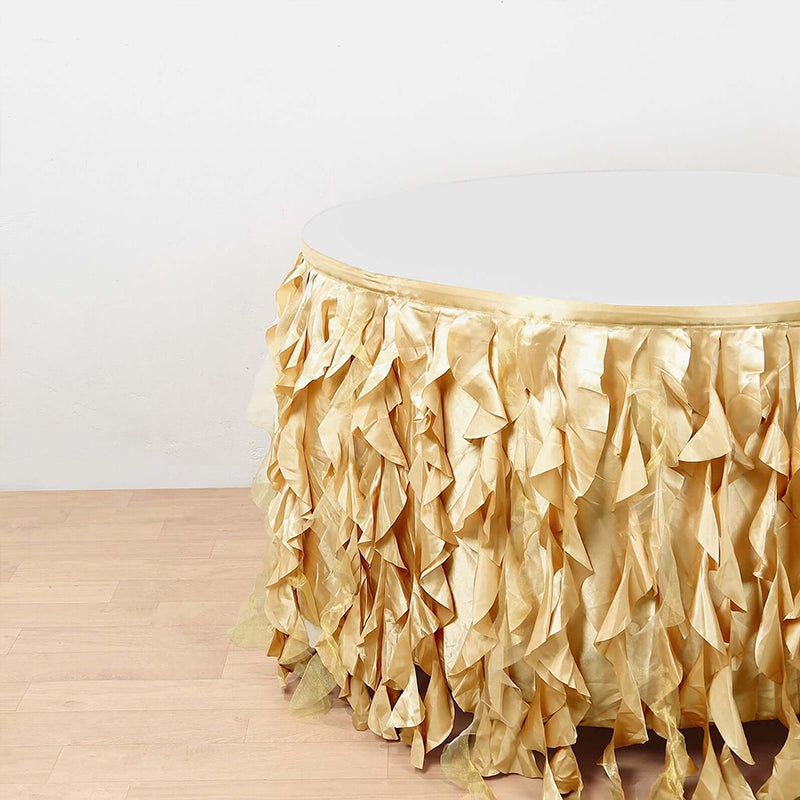 Curly Willow 14ft Table Skirt Dark Purple
