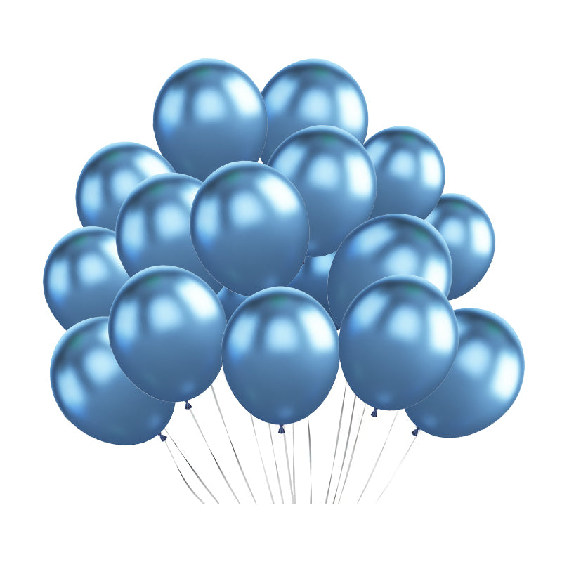 100 Pc Chrome Blue Latex, Air or Water Balloons 5"