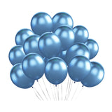 100 Pc Chrome Blue Latex, Air or Water Balloons 5"