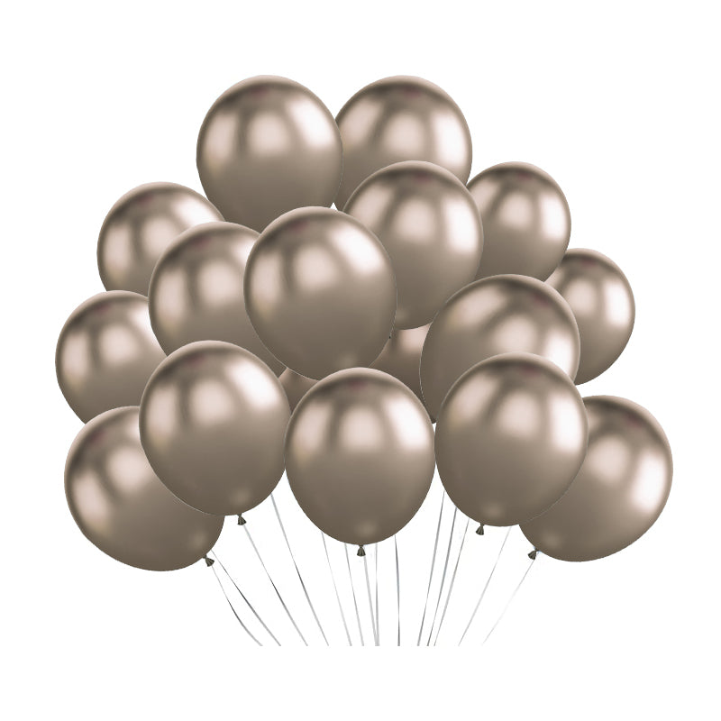 100 Pc Chrome Champagne Gold Latex, Air or Water Balloons 5"