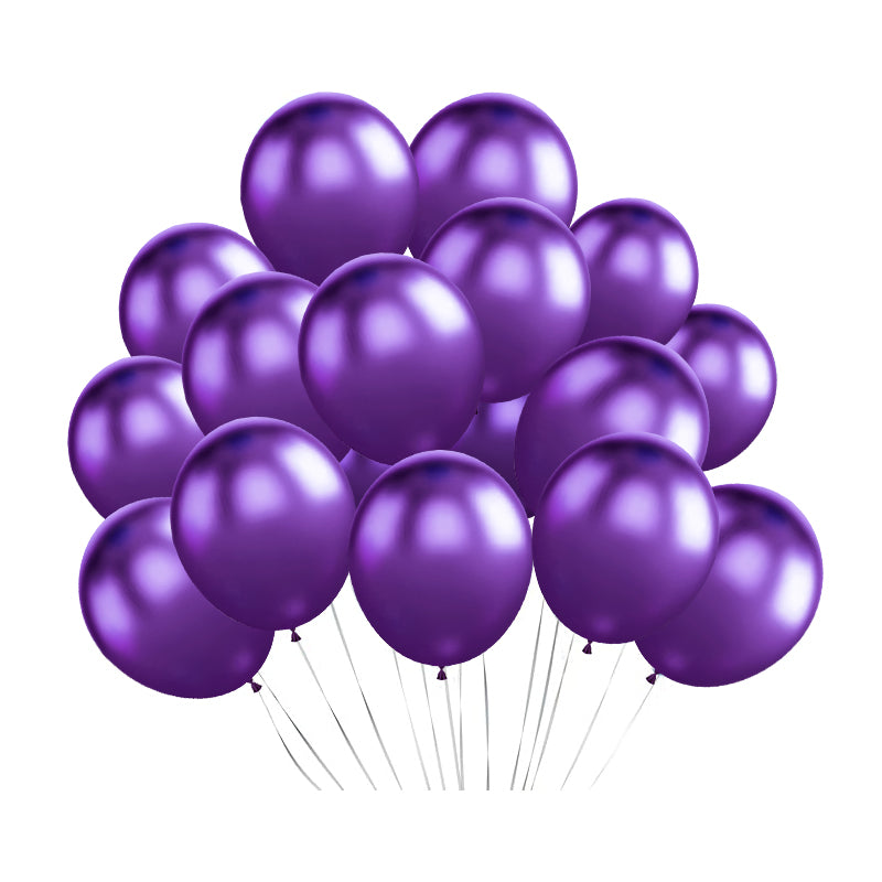 100 Pc Chrome Purple Latex, Air or Water Balloons 5"
