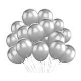 100 Pc Chrome Silver Latex, Air or Water Balloons 5"