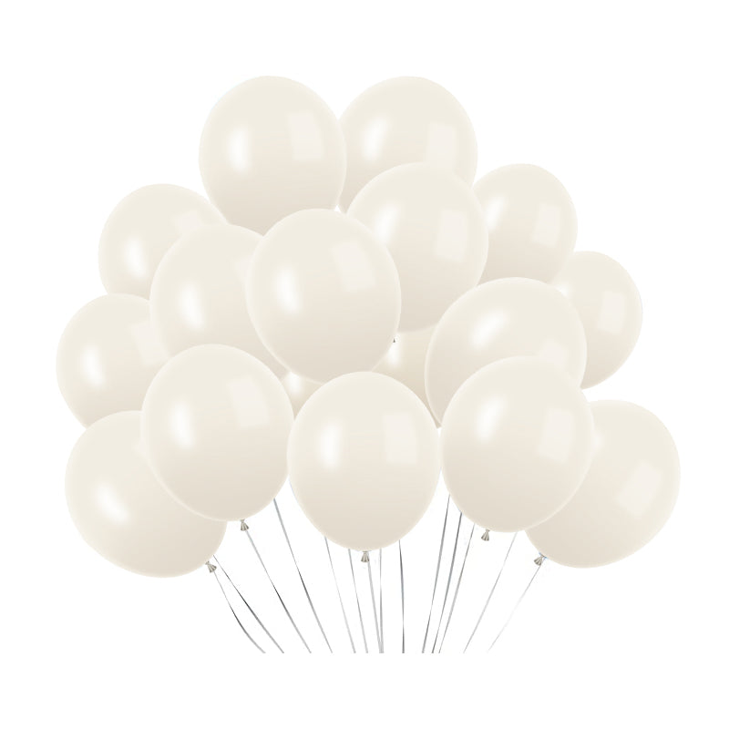 100 Pc Pastel Dusk White Latex, Air or Water Balloons 5"