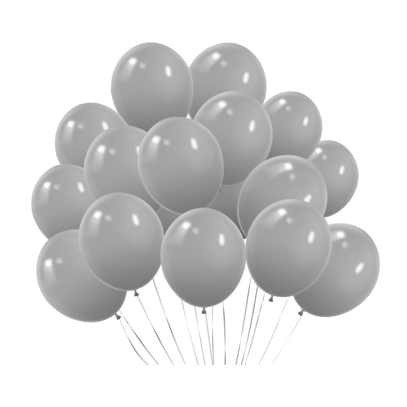 100 Pc Matte Gray Latex, Air or Water Balloons 5"