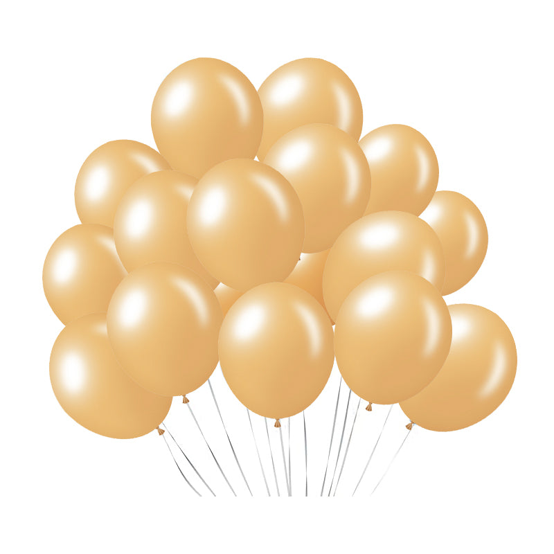 100 Pc Shiny Pearl Peach Latex, Air or Water Balloons 5"
