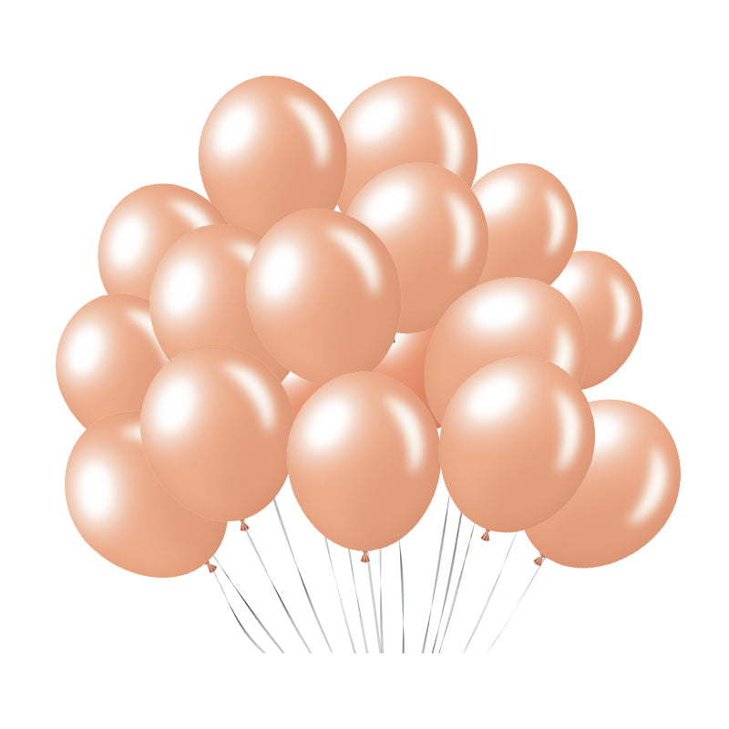 100 Pc Shiny Pearl Rose Gold Latex, Air or Water Balloons 5"