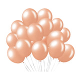 100 Pc Shiny Pearl Rose Gold Latex, Air or Water Balloons 5"