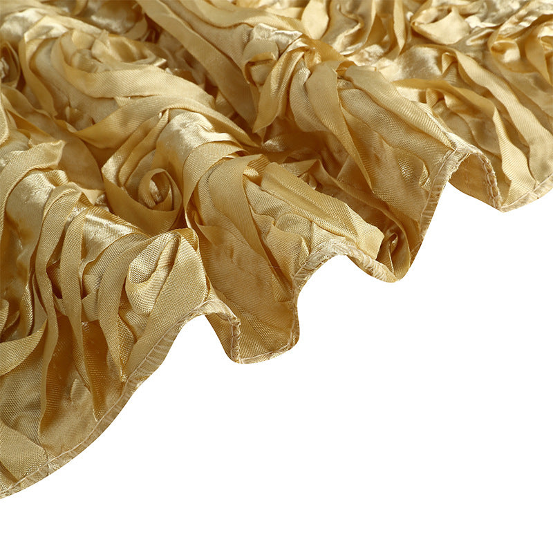 Satin Round Tablecloth 130" White