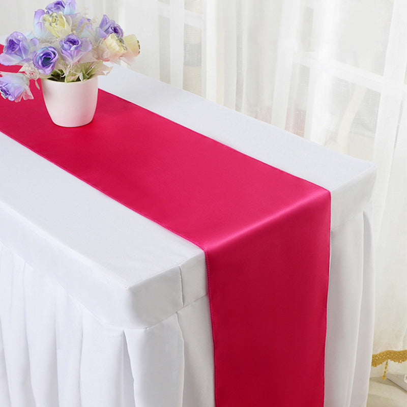 Satin Table Runner 12"x110" Rose Red