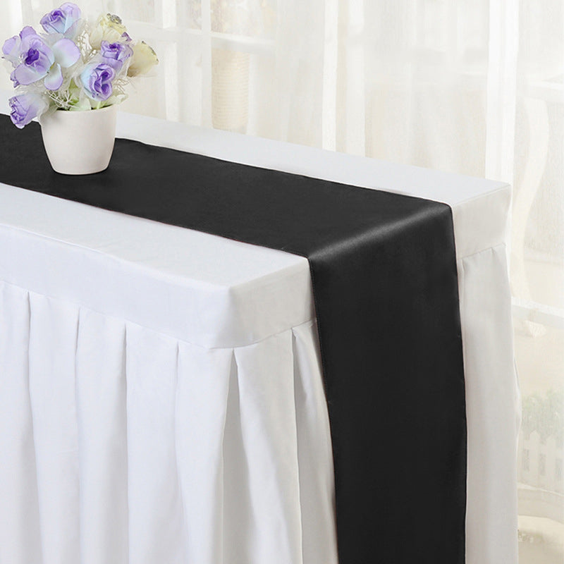 Satin Table Runner 12"x110" Black