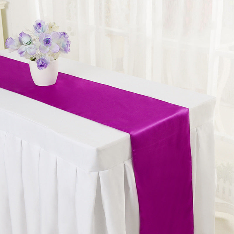 Satin Table Runner 12"x110" Purple Red