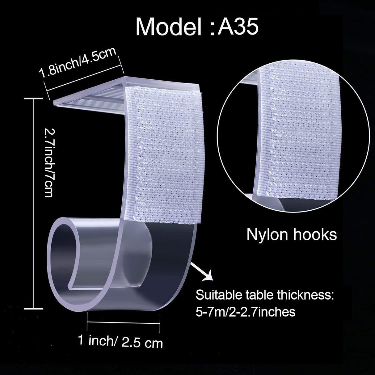 12pcs Adjustable Large Plastic Table Skirt Clips 2 to2.7"