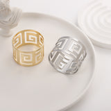 4Pc Aluminum Hollow Napkin Ring Gold