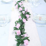 Artificial Silk Rose Garland 6ft Pink