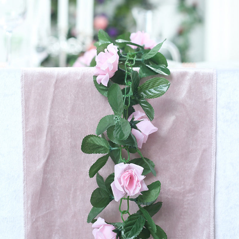 Artificial Silk Rose Garland 6ft Pink