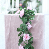 Artificial Silk Rose Garland 6ft Pink