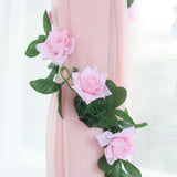 Artificial Silk Rose Garland 6ft Pink