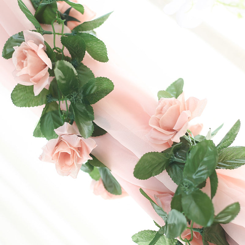 Artificial Silk Rose Garland 6ft Dirty Rose